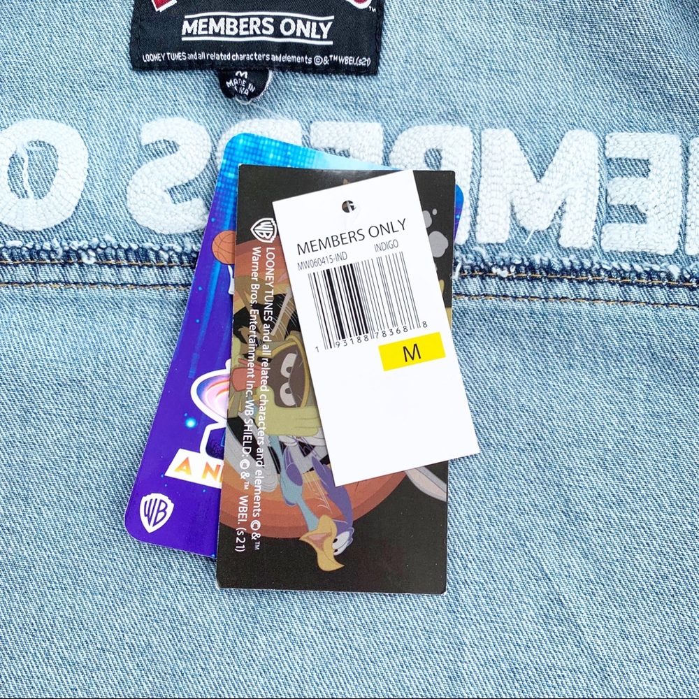 Members Only New Space Jam Looney Tunes Denim Jacket Graphic Print Nostalgic M - Picture 8 of 16
